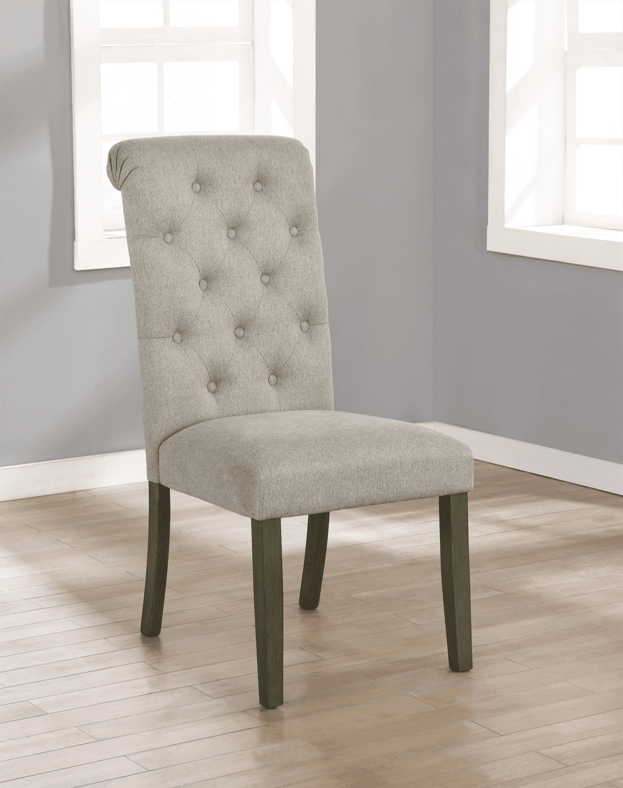 Calandra Tufted Back Side Chairs Rustic Brown And Beige Set Of 2