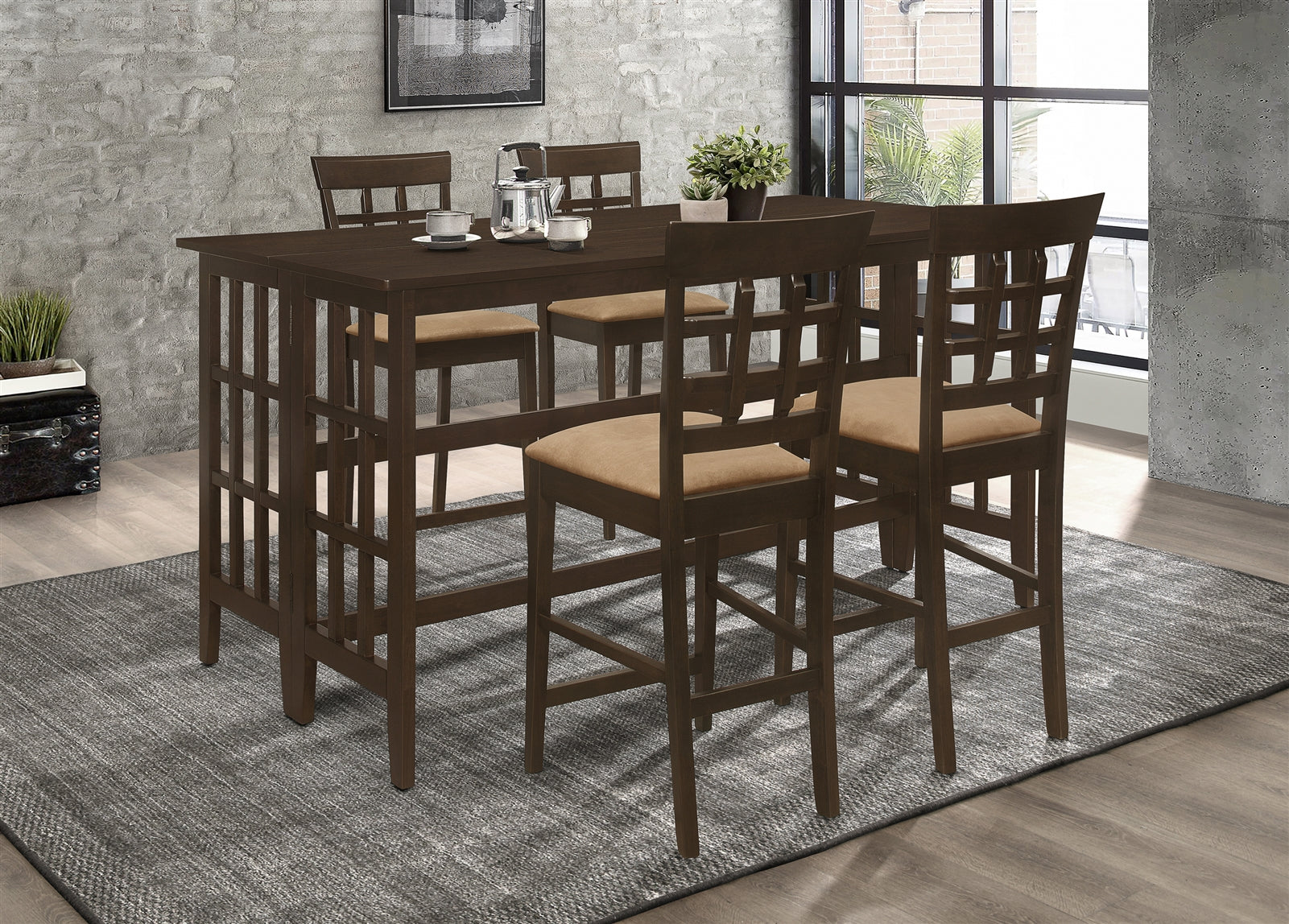 Carmina II Transitional Style Counter Height Dining Set