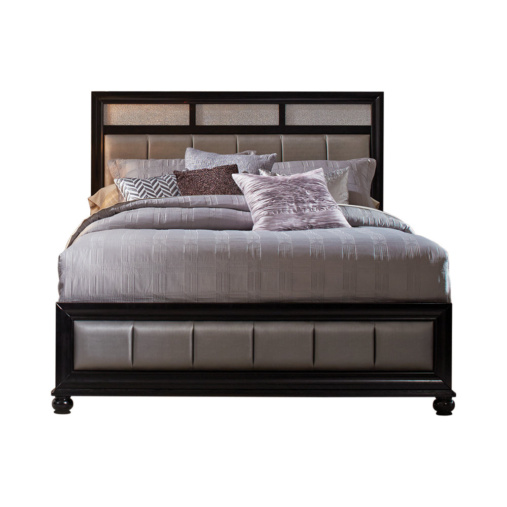 Barzini King Upholstered Bed Black And Grey