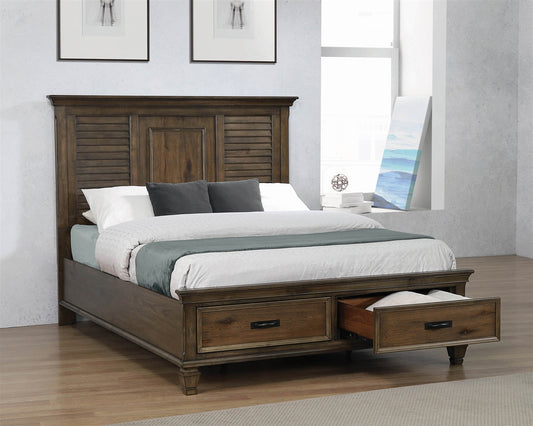Franco Modern Rustic Solid Wood Queen Storage Bed