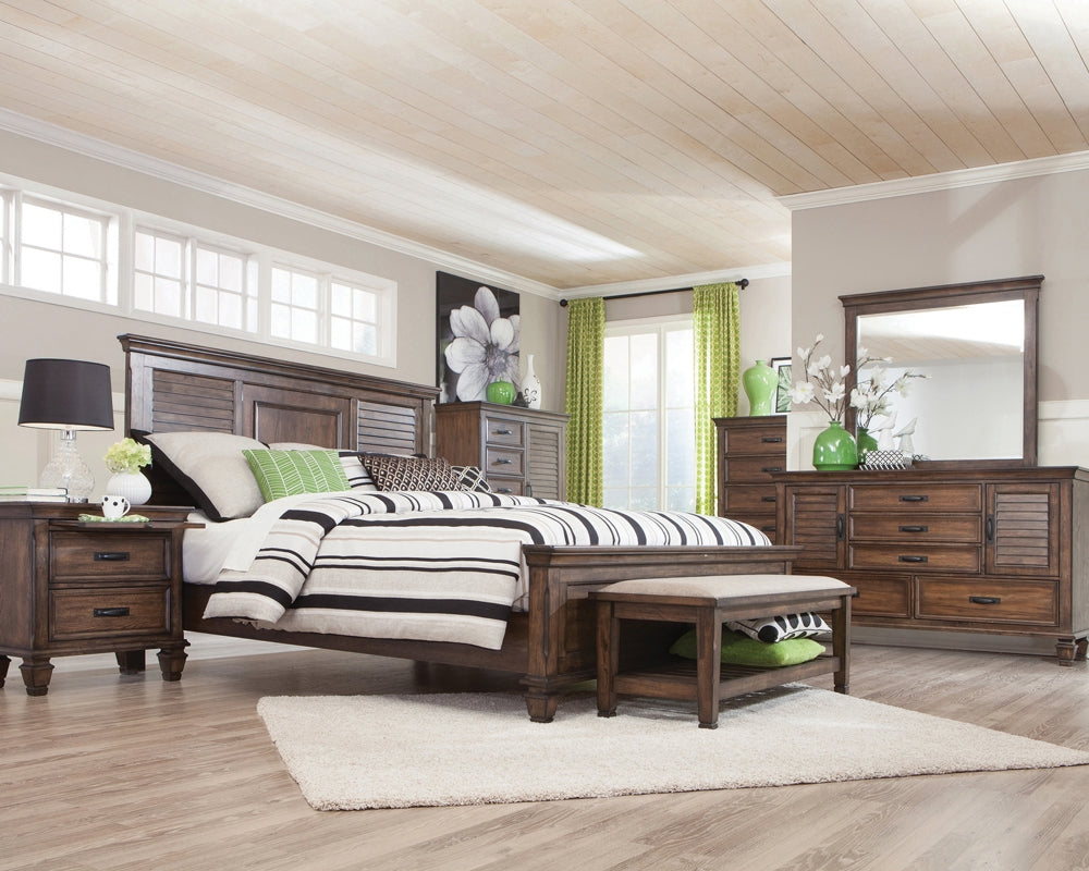 Franco Modern Rustic Solid Wood Queen Storage Bed