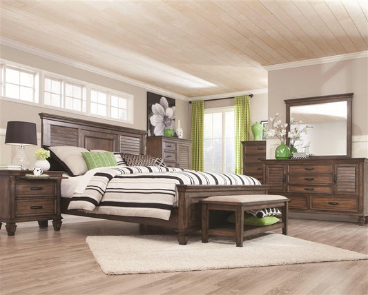 Franco Modern Rustic Solid Wood Queen Bed