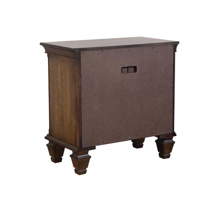 2-Drawer Nightstand With Pull Out Tray Burnished Oak