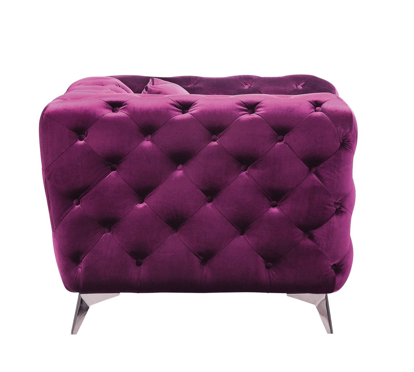 Atronia Modern Velvet Tufted Sofa in Vibrant Purple