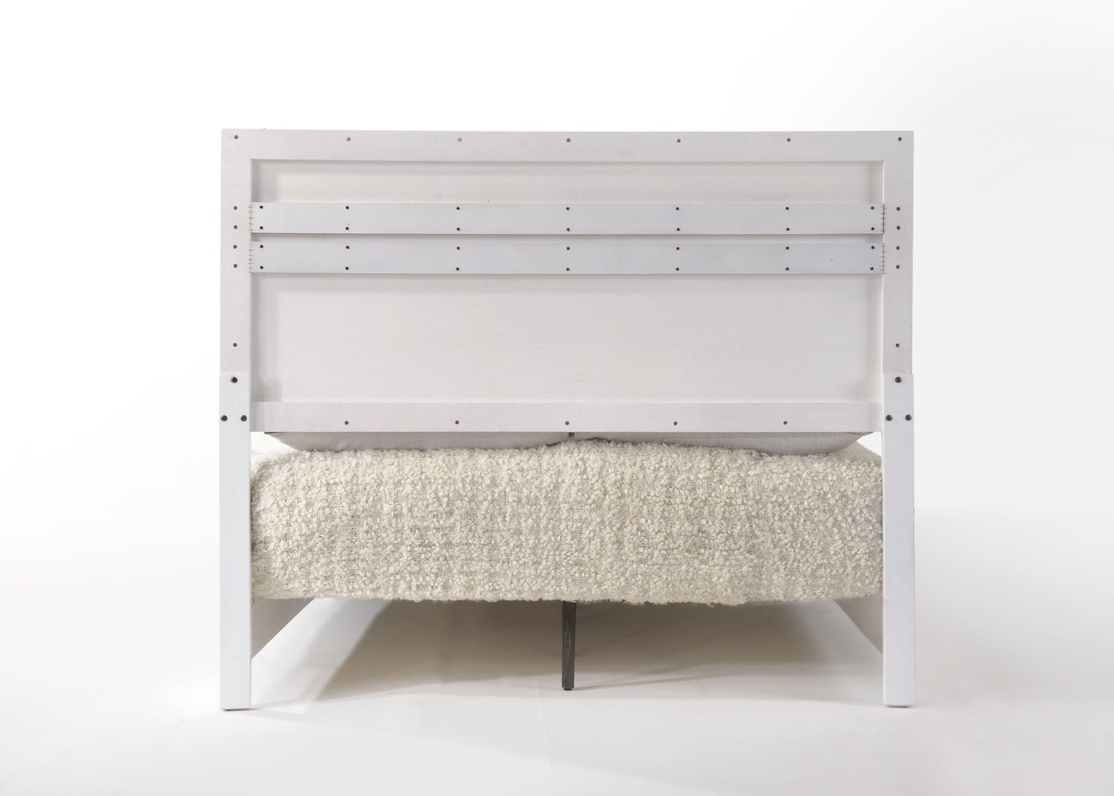 Naima II Queen Bed in White with Contrasting Gray