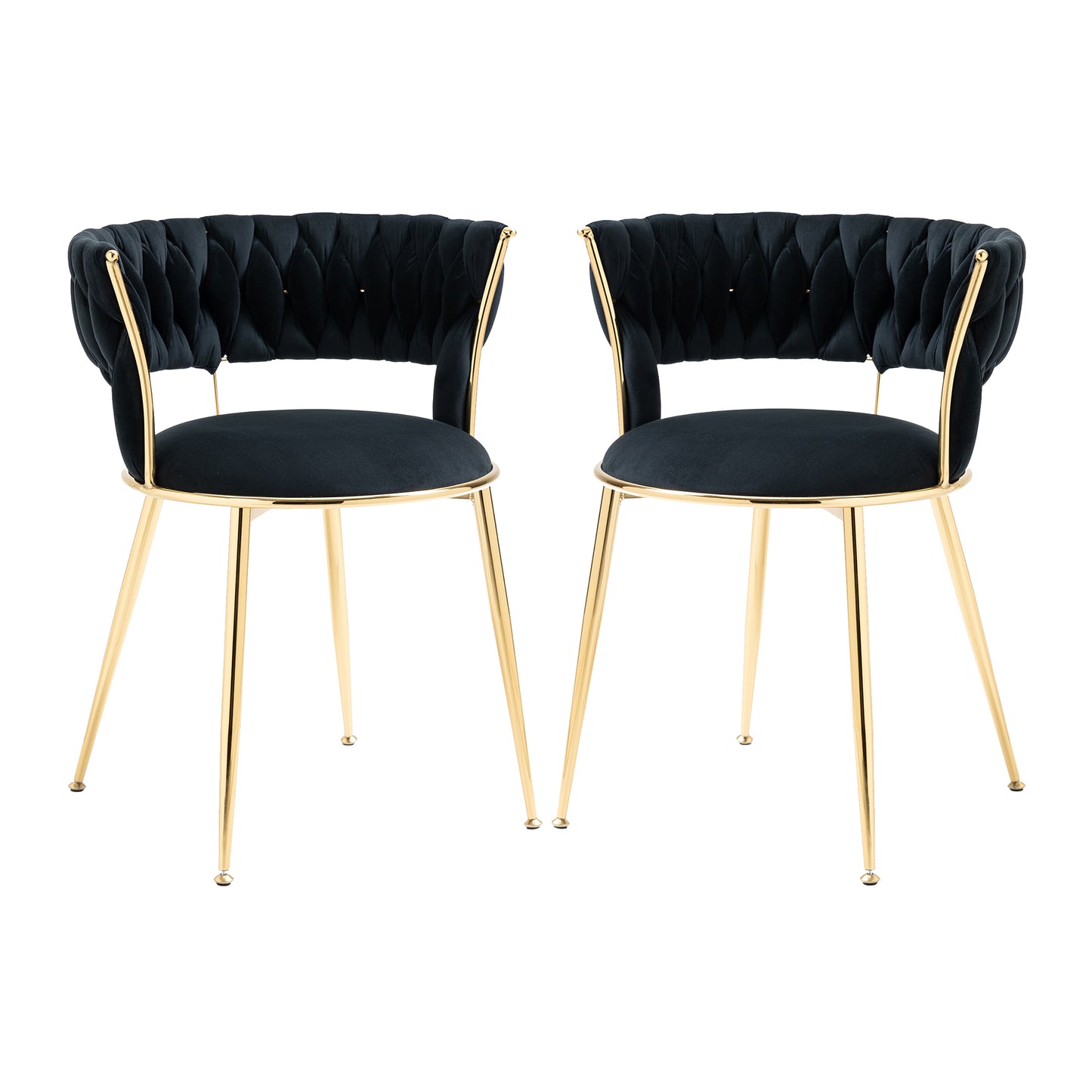 Coolmore Contemporary Velvet Dining Chairs with Gold Legs Set of 2