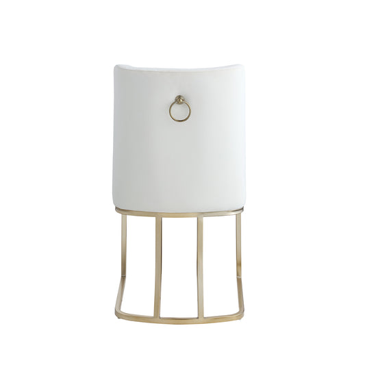 Woker Furniture Contemporary Velvet Dining Chairs Set of 2 - White