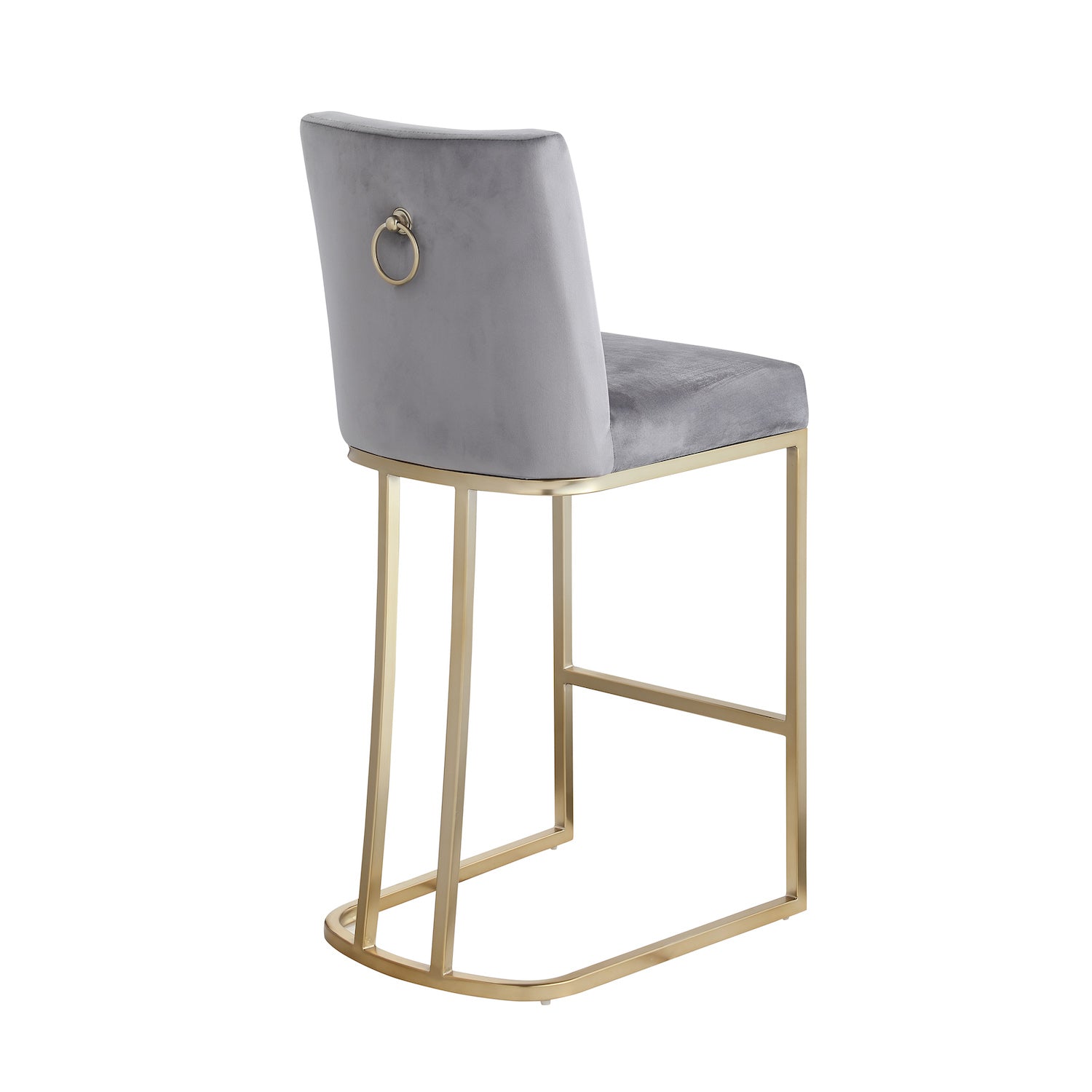 Woker Furniture Velvet Counter Height Chairs Set of 2 - Gray