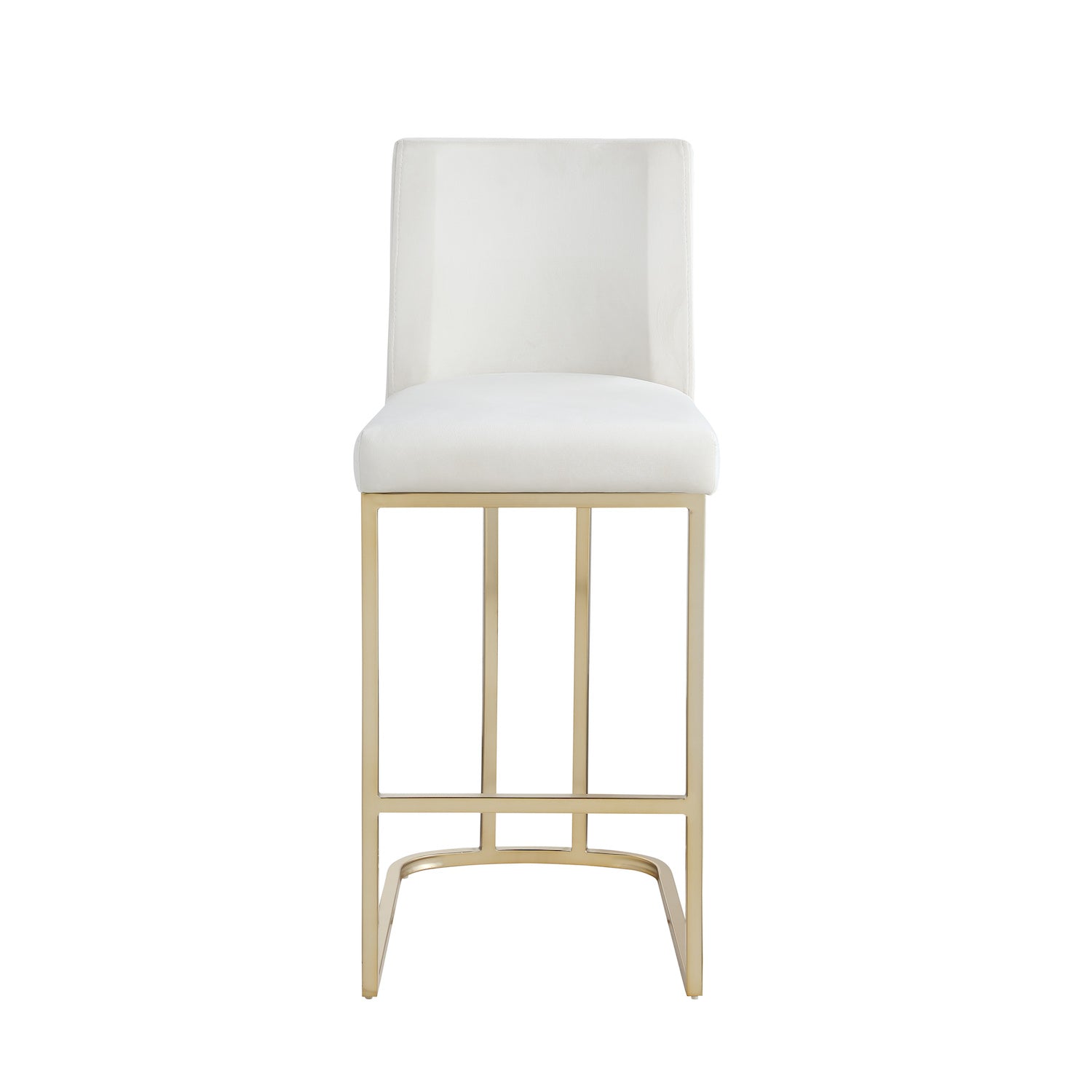 Woker Furniture Velvet Counter Height Chairs Set of 2 - White