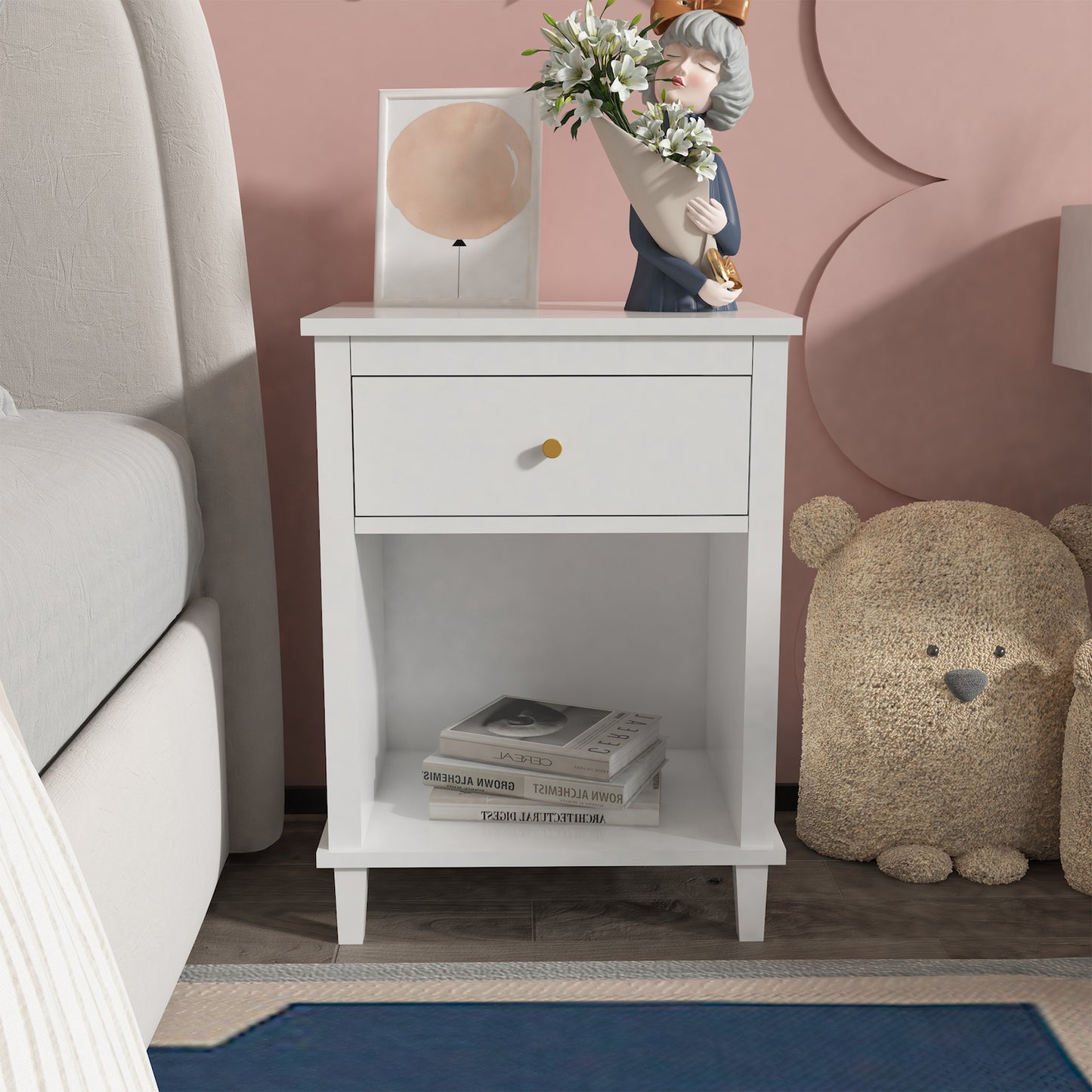 Moonriver Wooden Youth Nightstand - White