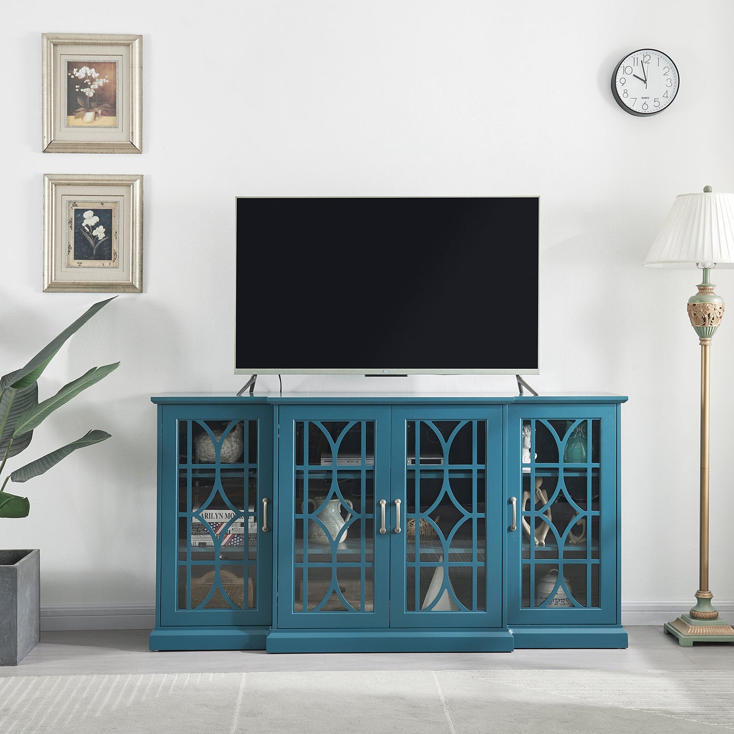 JaydenMax 63" TV Console or Buffet Cabinet - Teal