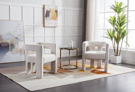 Coolmore Contemporary Boucle Dining Chair Set of 2 - Beige