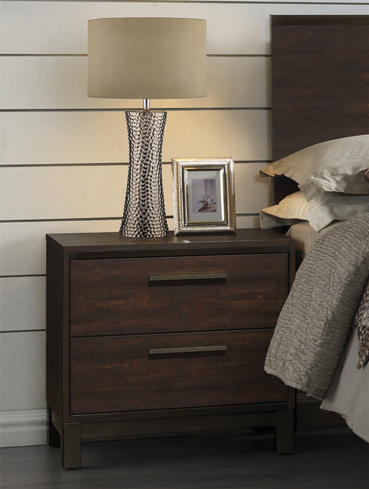 Adley Collection Rustic Tobacco Finish Nightstand