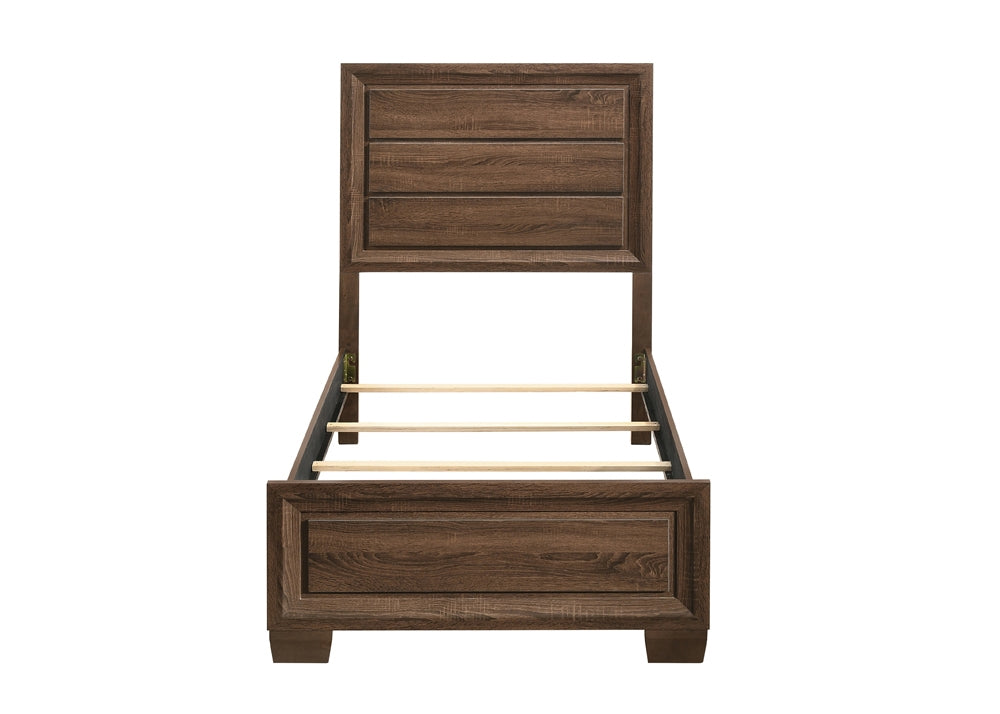 Ingrid Transitional Style Medium Brown Twin Bed