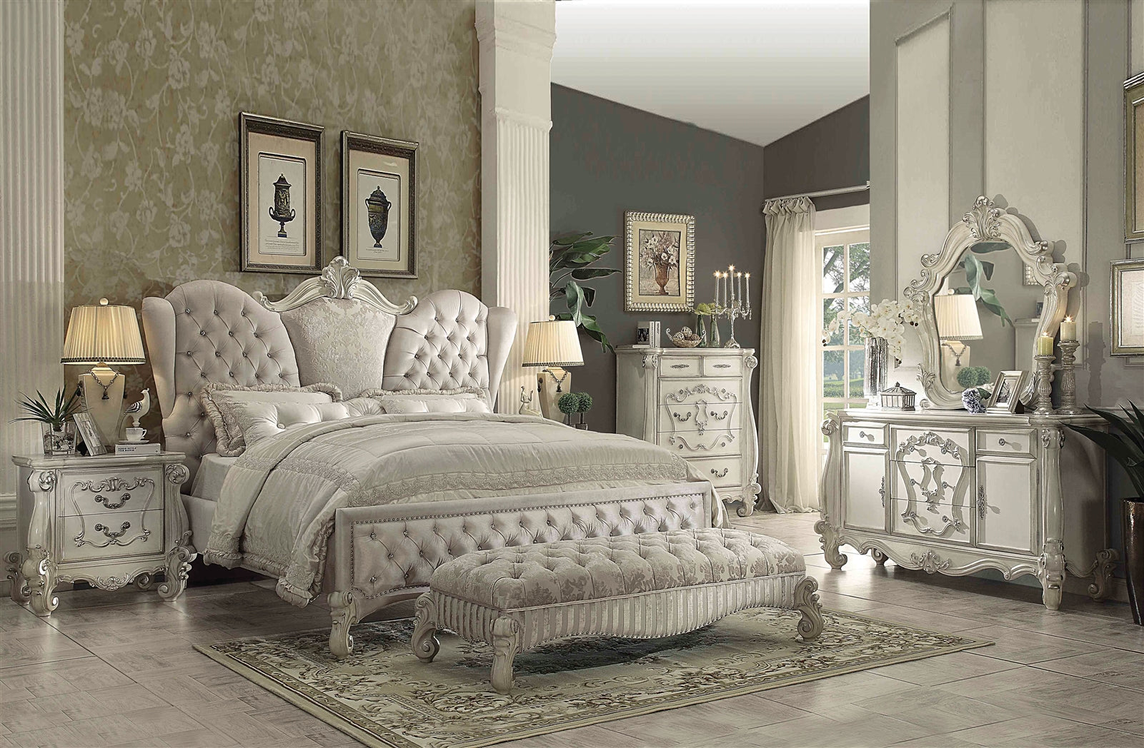 Versailles King Bed in Bone White - ACME 21127