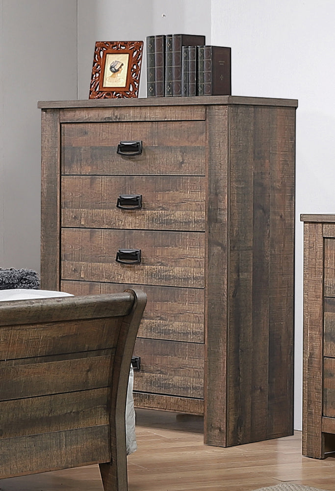 Frederick 5-Drawer Chest Weathered Oak