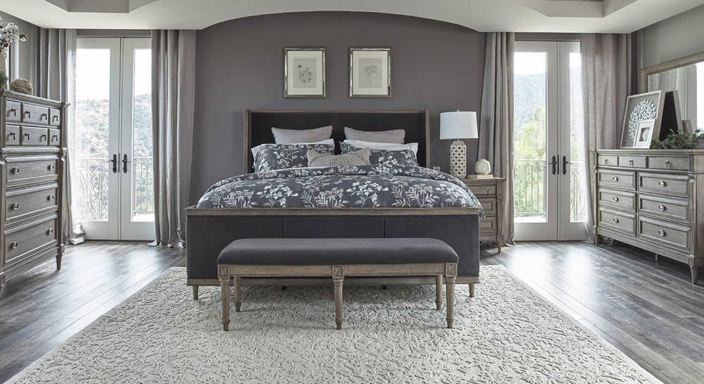 Alderwood 4-Piece Eastern King Bedroom Set French Grey
