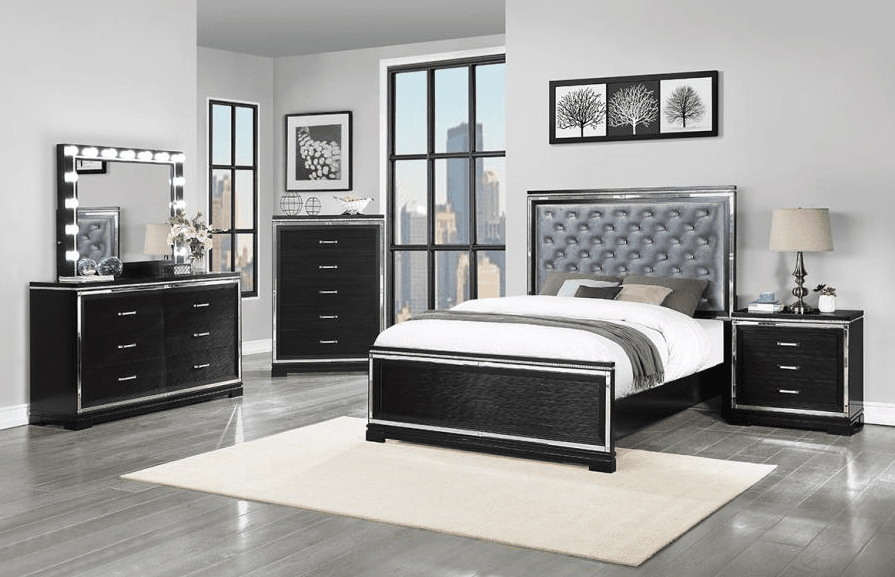 Eleanor Collection King Bed - Black