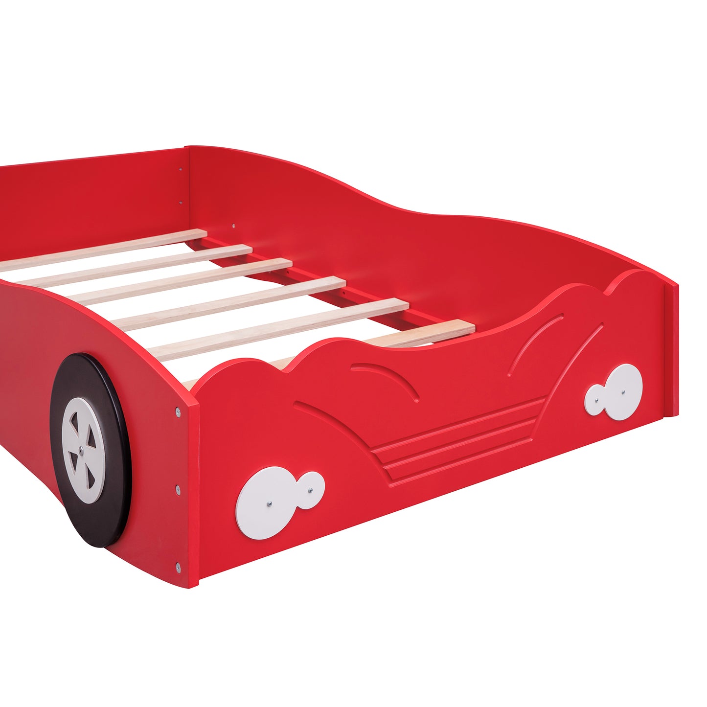 Twin Size Car-Shaped Platform Bed, Red