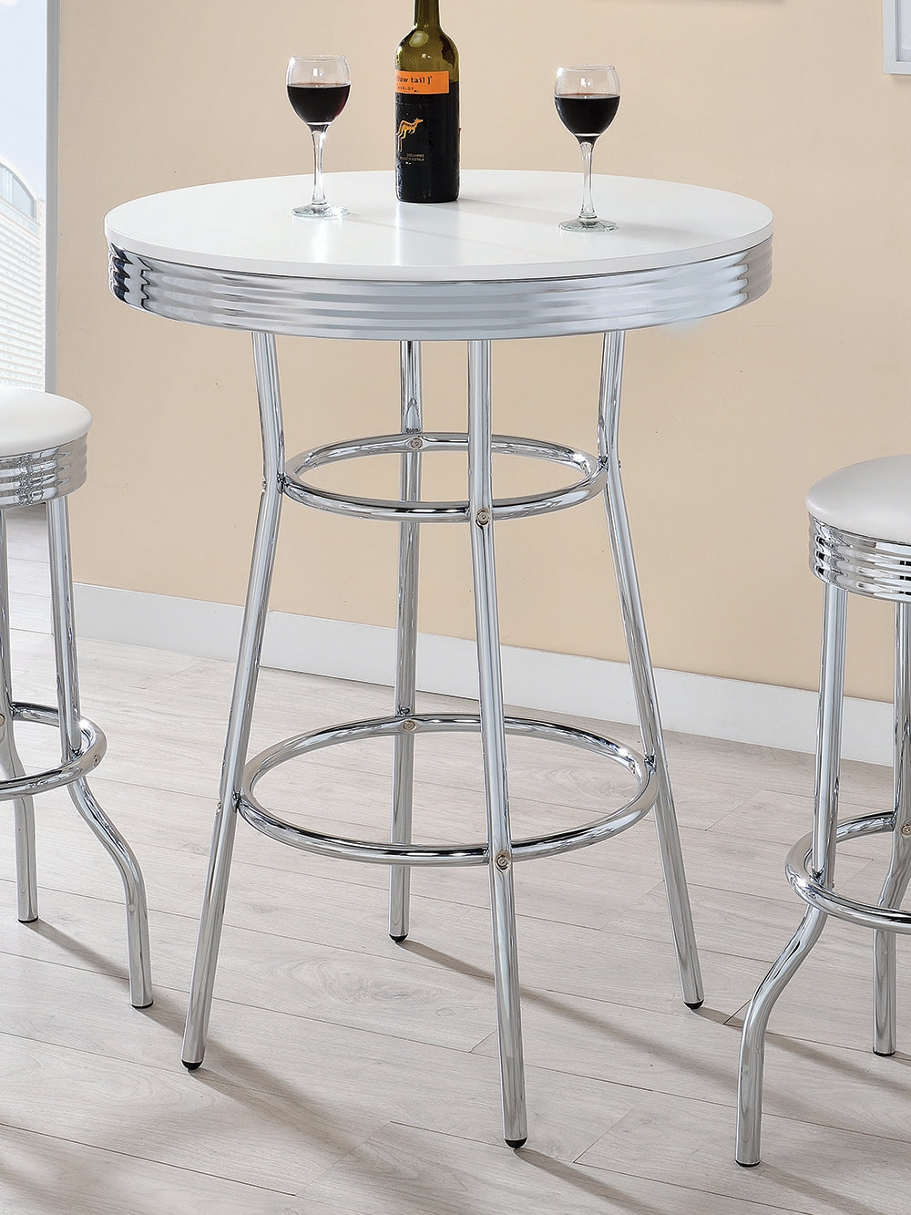 Martin's Retro Bar Table with High Gloss White Top