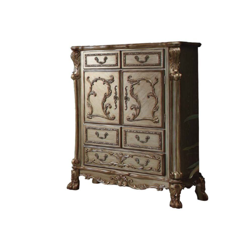 Dresden Collection Gold Finish Claw Foot Chest - ACME 23166