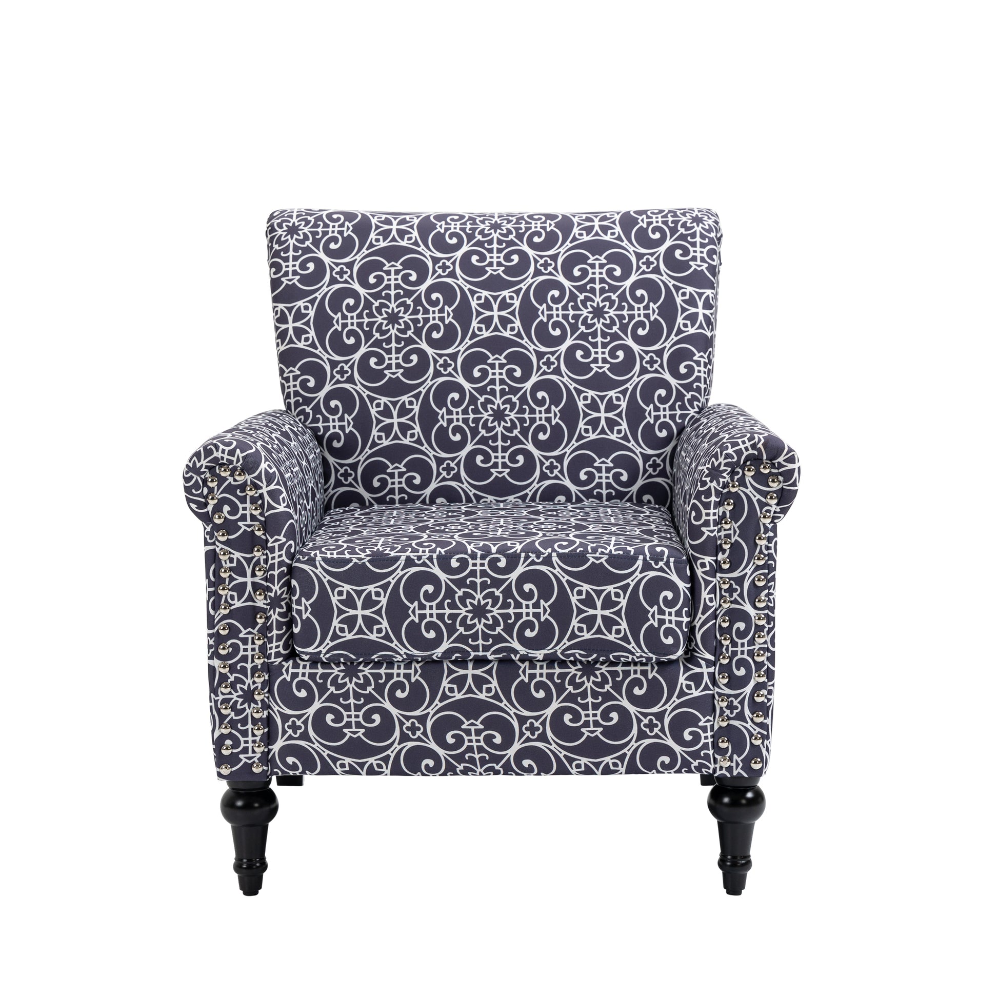 Mid-Century Modern Accent Arm Chair in Navy Blue