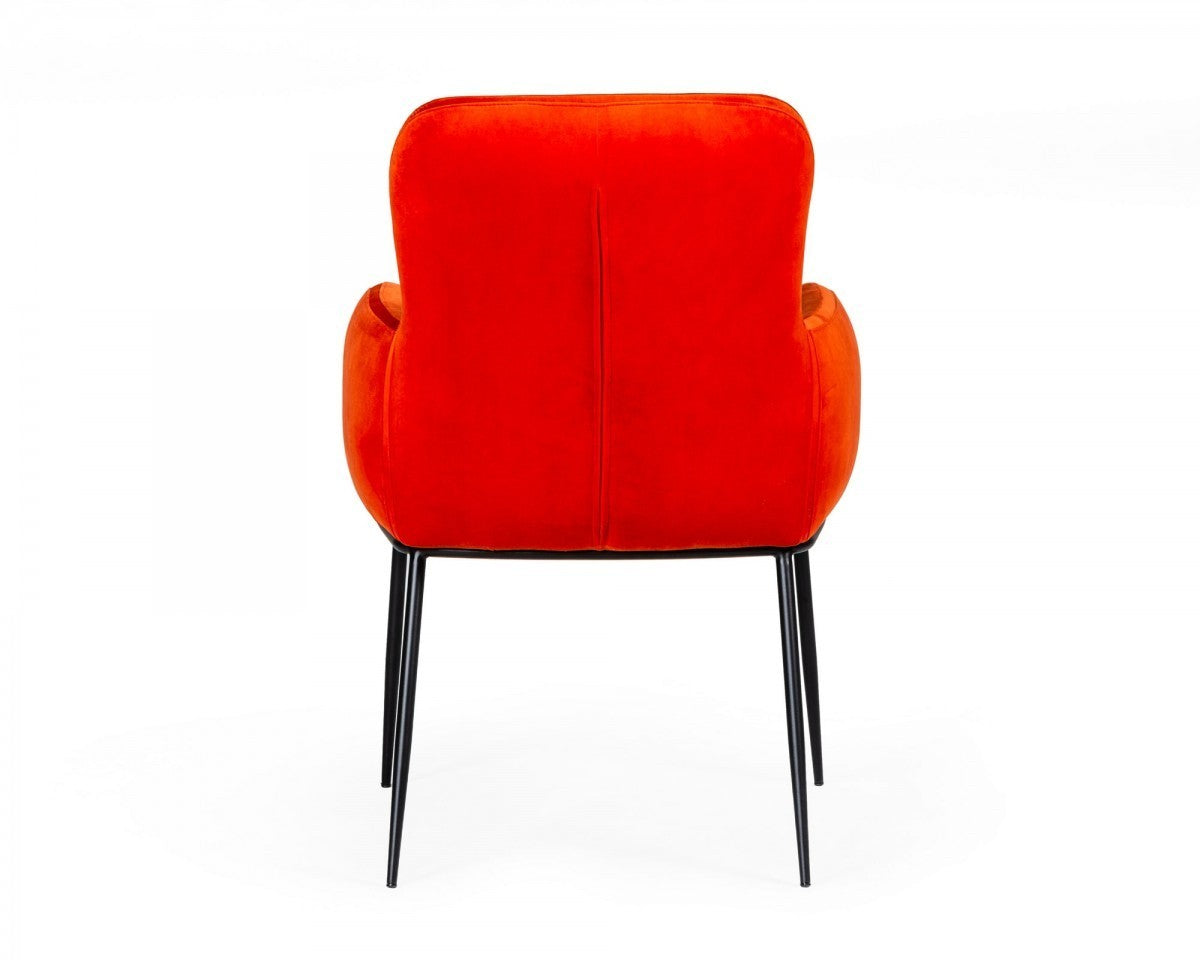 Modrest Frisco Mid-Century Orange Velvet dining Chair