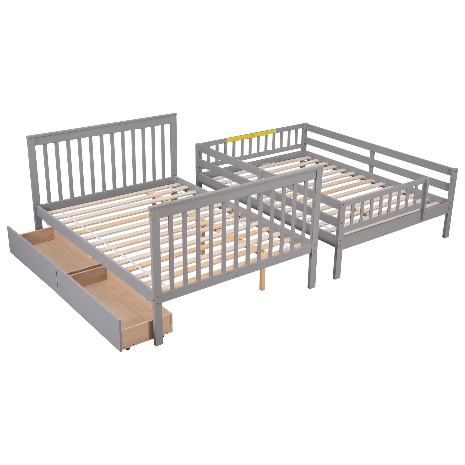 Inspirit Full over Full Convertible Bunk Bed with Storage & Staircase