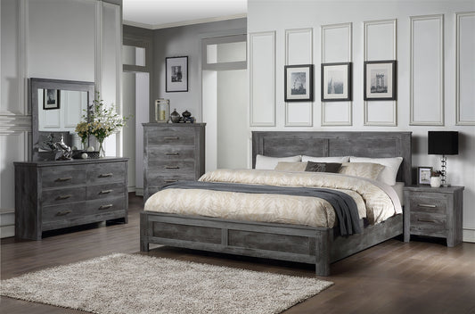 Vidalia King Panel Bed in Rustic Gray