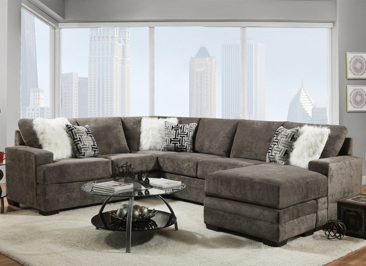Hearth 2760 Cloud Charcoal Sectional - Delta Furniture