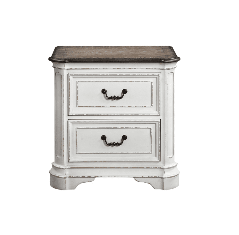 Florian Traditional 2-Drawer Nightstand in Antique White
