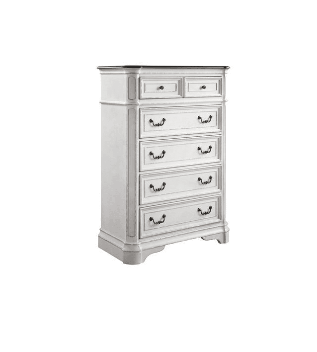 Florian Traditional 5-Drawer Chest in Antique White