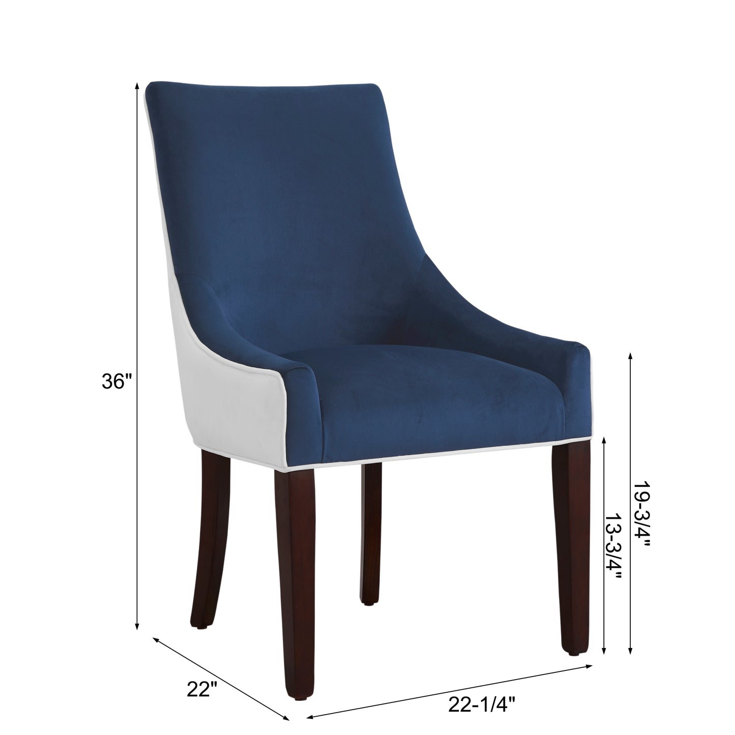 Jackson Designer Upholstered Dining Chair -Navy Blue