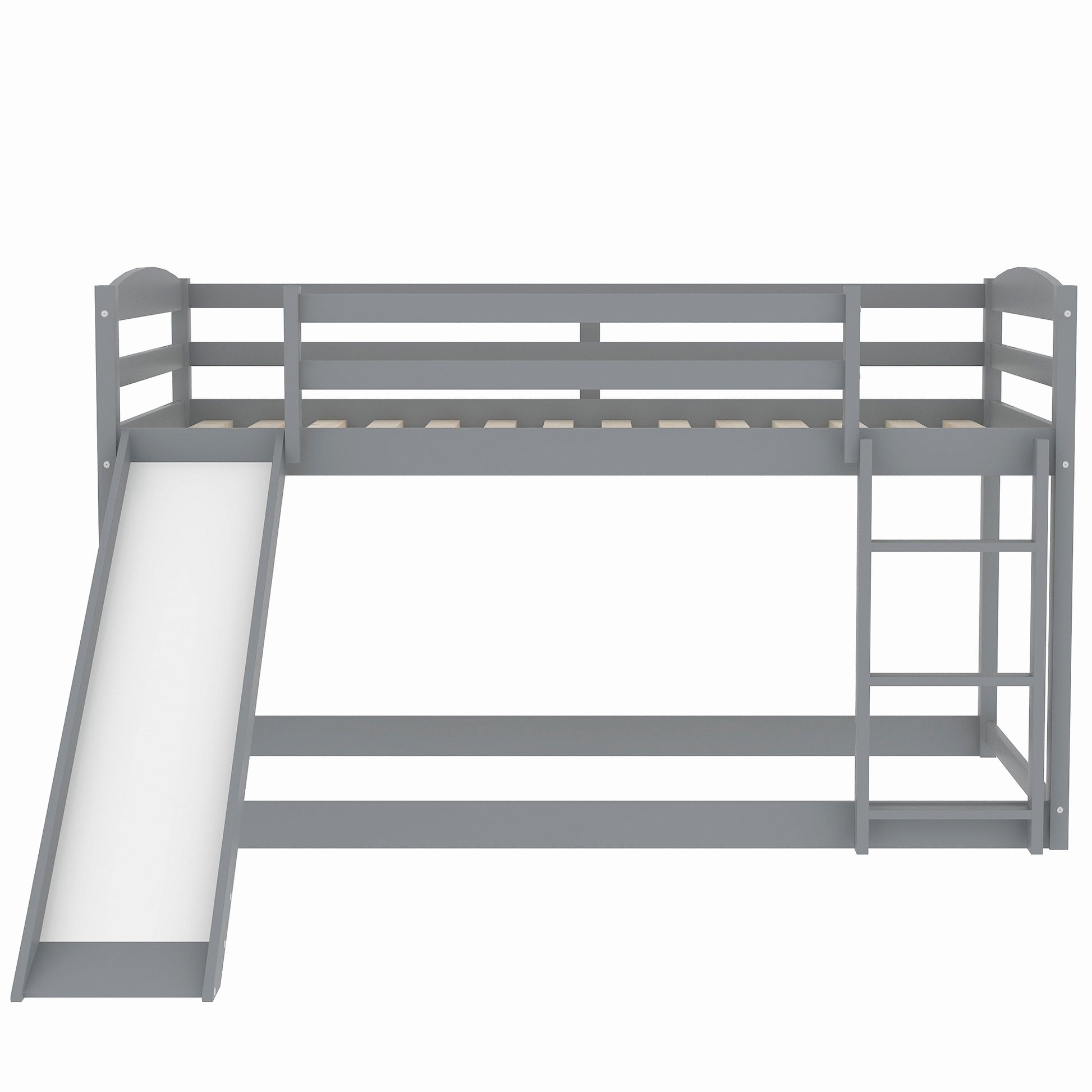 WM Store Twin over Twin Bunk Bed with Convertible Slide and Ladder