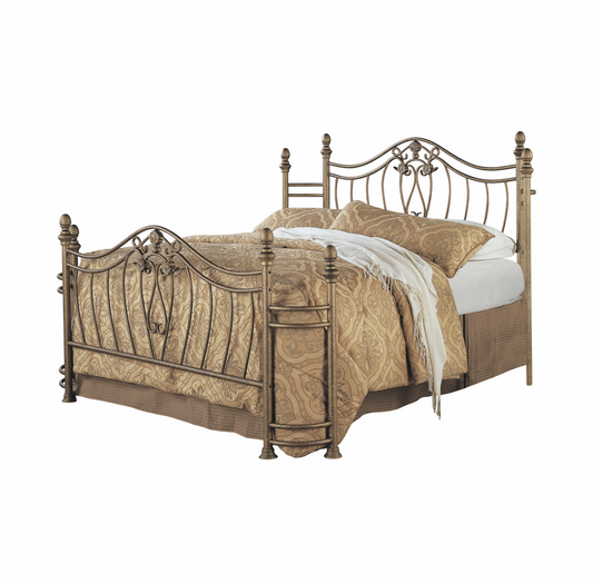 Sydney Queen Bed Antique Brushed Gold