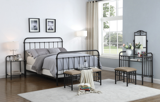 Livingston Dark Bronze Queen Size Metal Bed