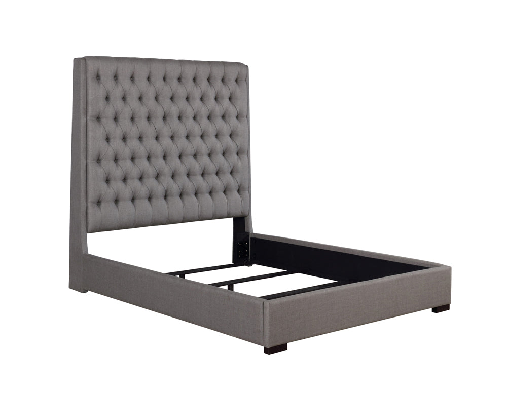 Camille 72" Button Tufted Bed in Gray