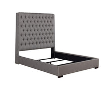 Camille 72" Button Tufted Bed in Gray - King