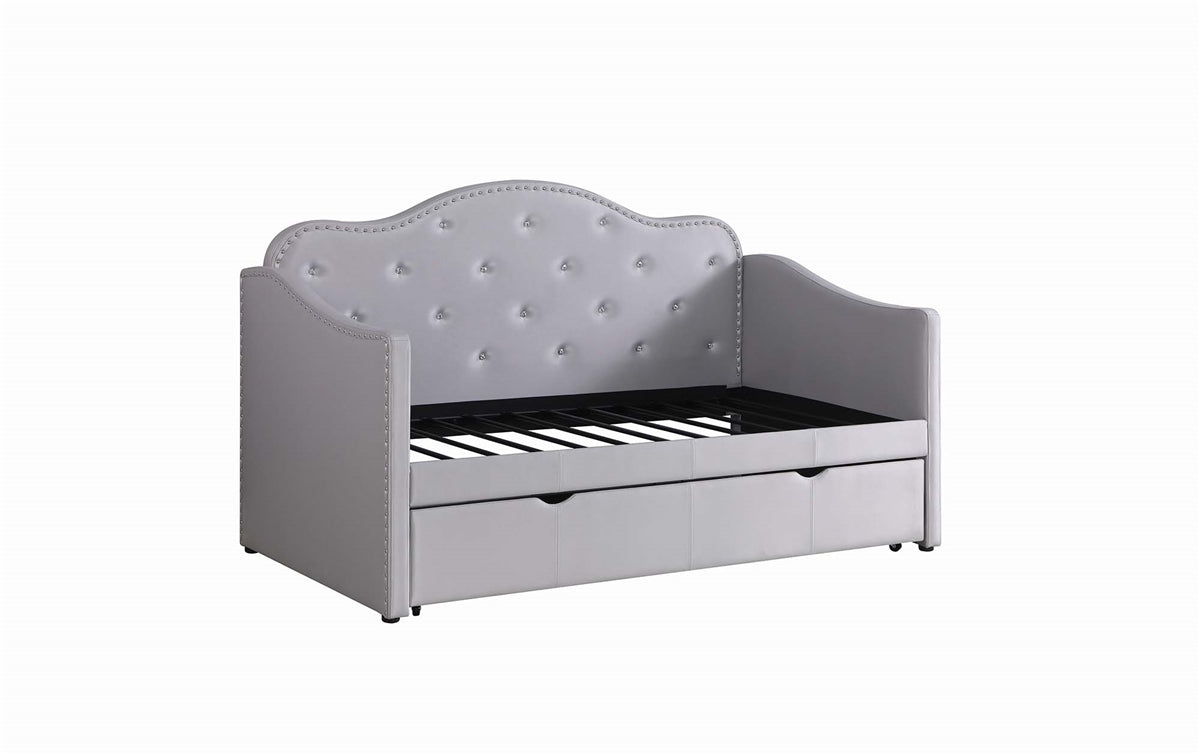 Isadora Twin Daybed W- Trundle - Pearlescent Gray