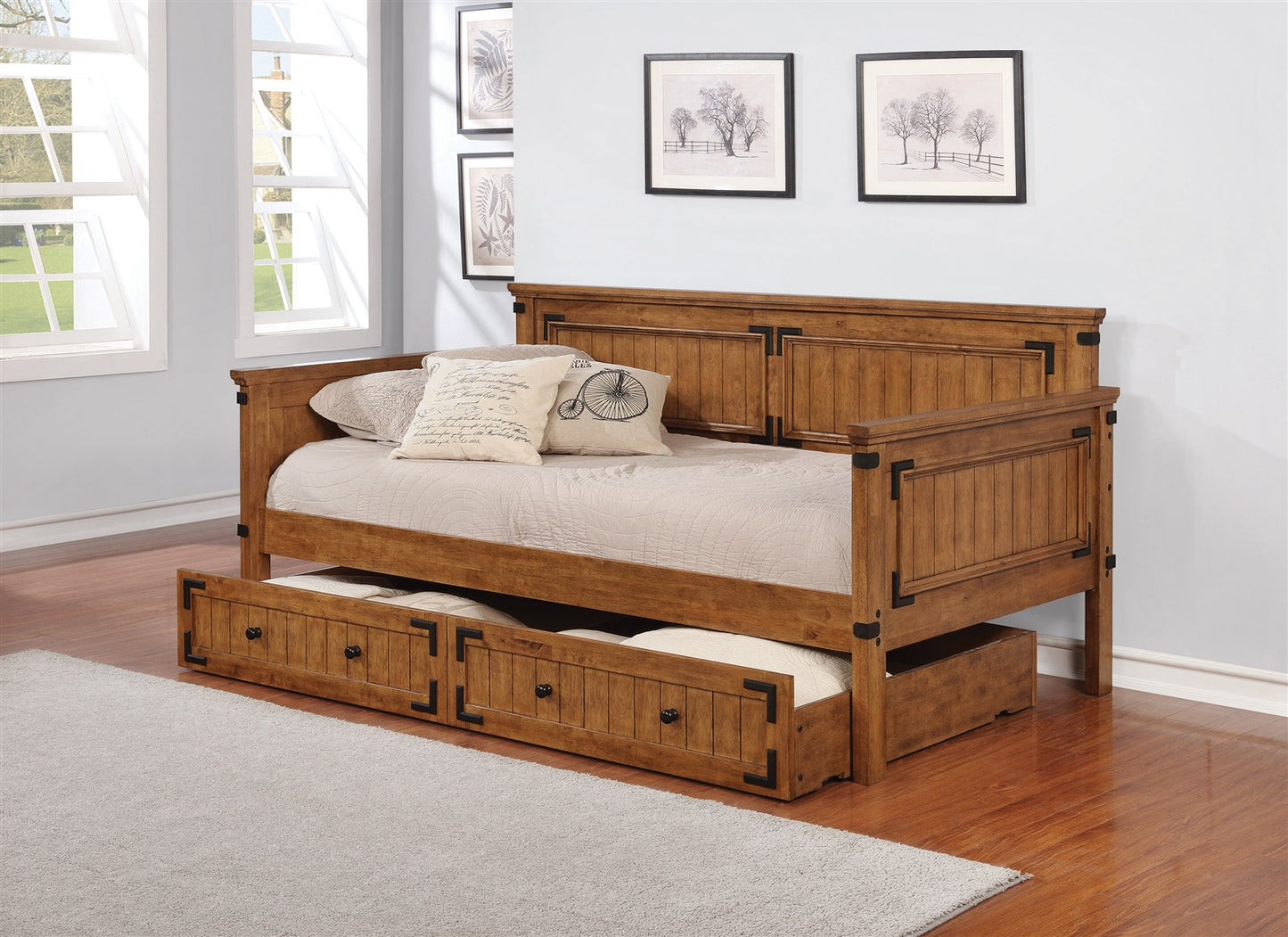 Brandon Rustic Honey Finish Twin Daybed