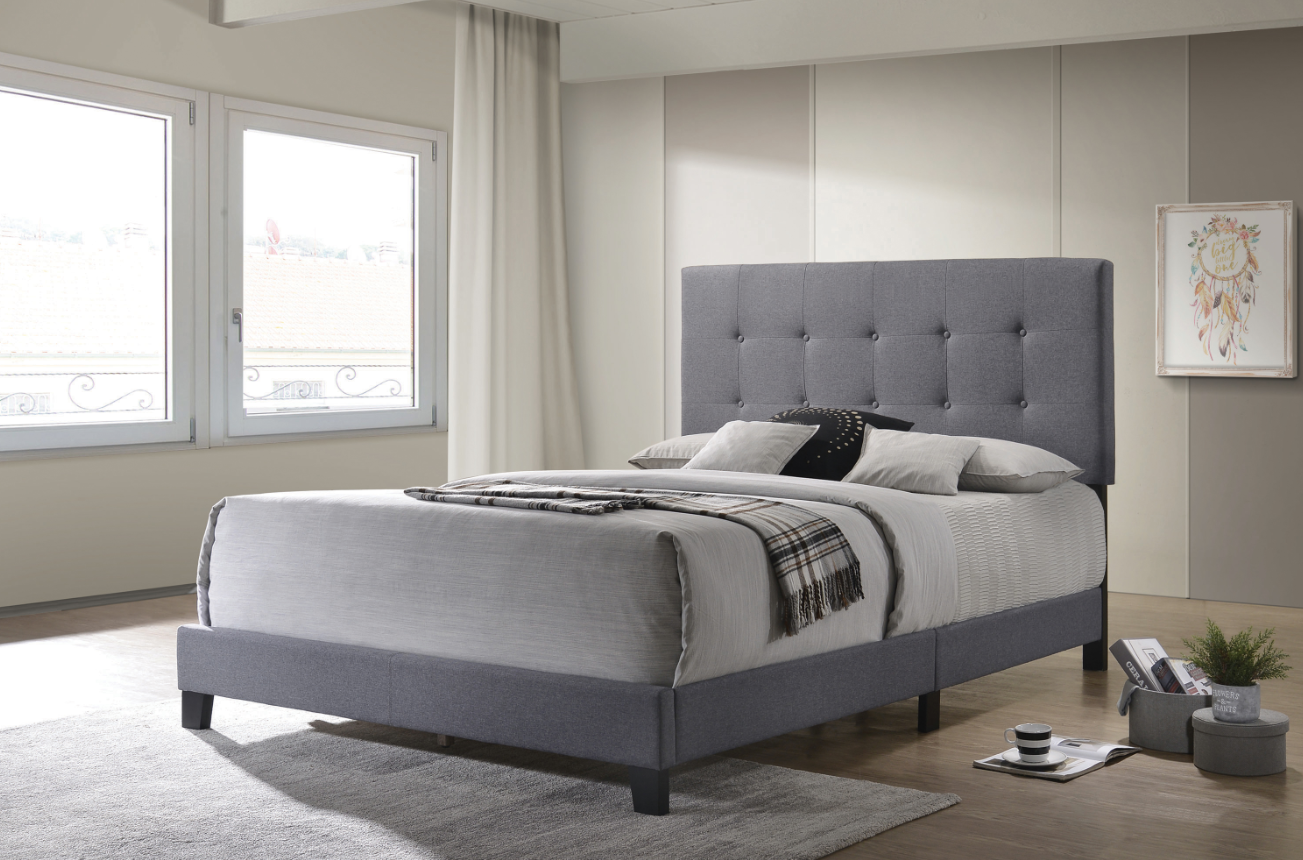 Cora Gunmetal Gray Tufted Full Bed