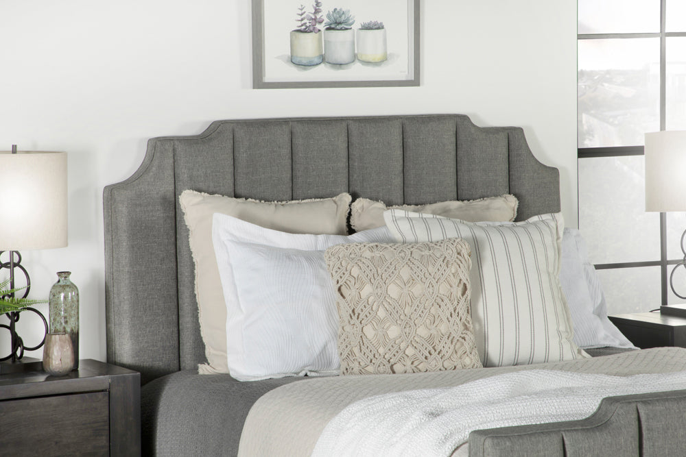 Fiona Light Gray Upholstered Bed