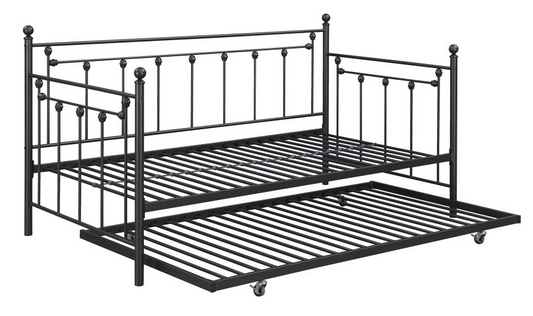 Nocus Farmhouse Style Twin Daybed with Trundle in Black