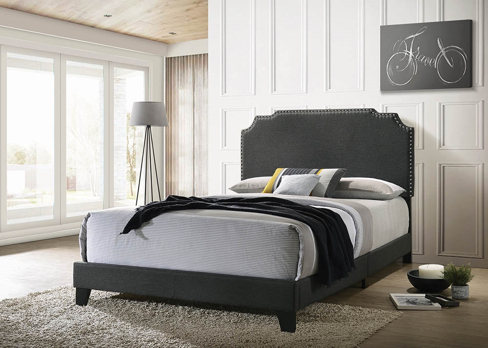Alva Gray Upholstered Queen Bed