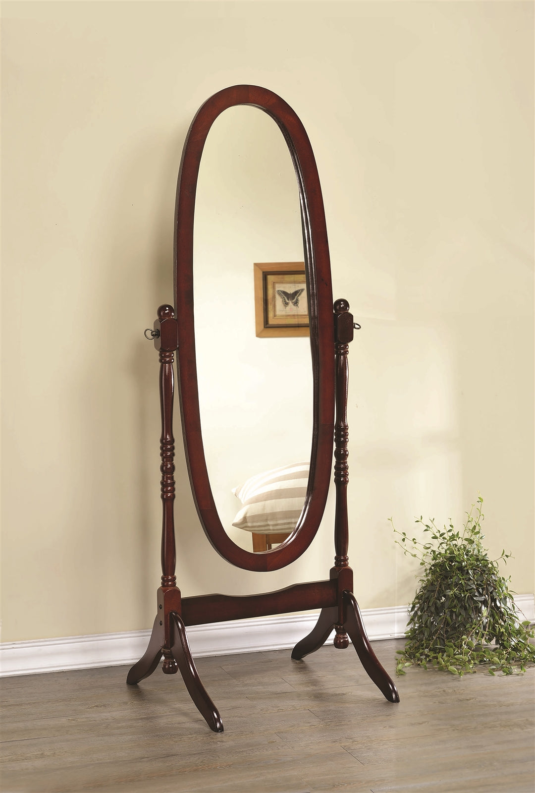 Oval Merlot Cheval Mirror