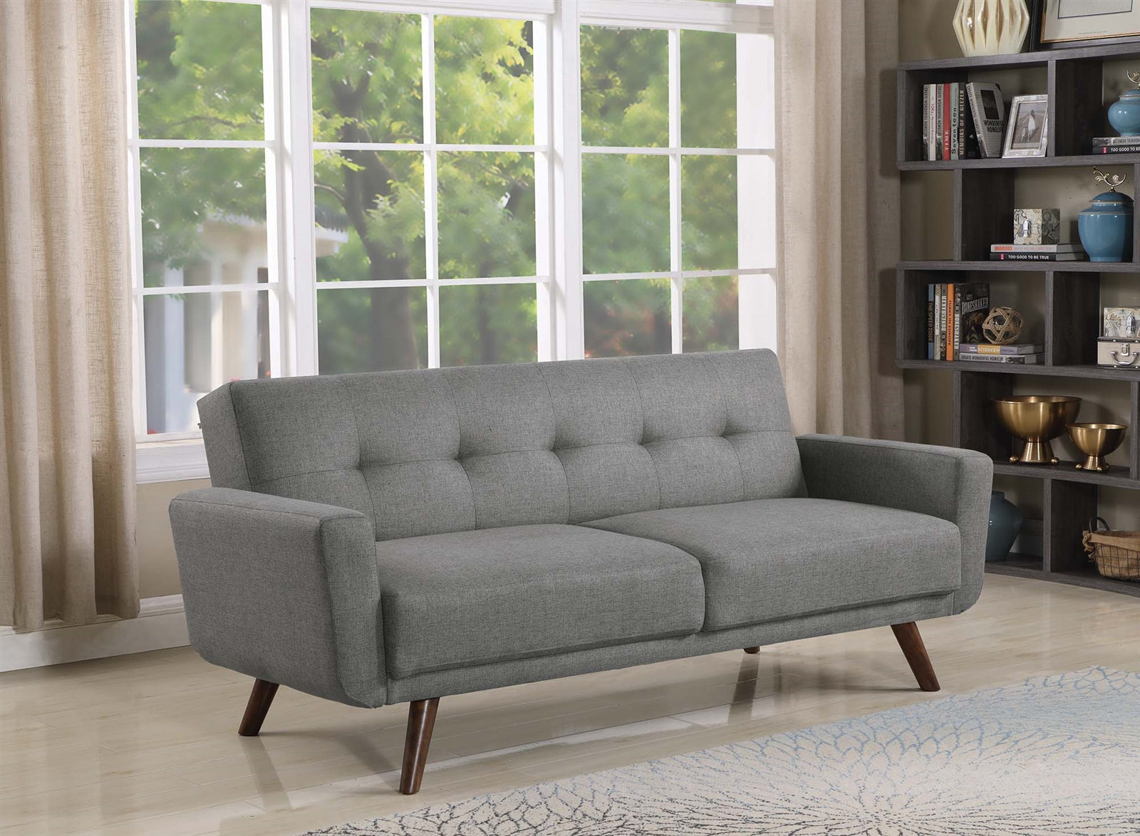 Harvey Gray Mid-Century Modern Sofa Bed