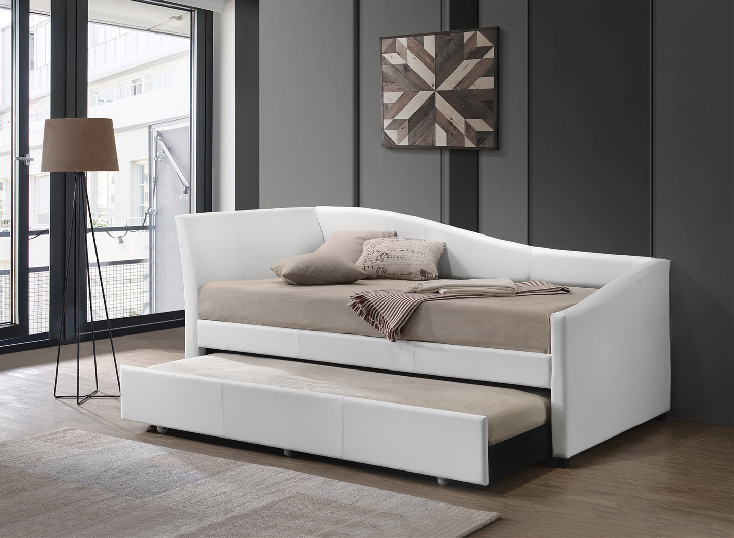 Jedda Contemporary White Daybed & Trundle Set