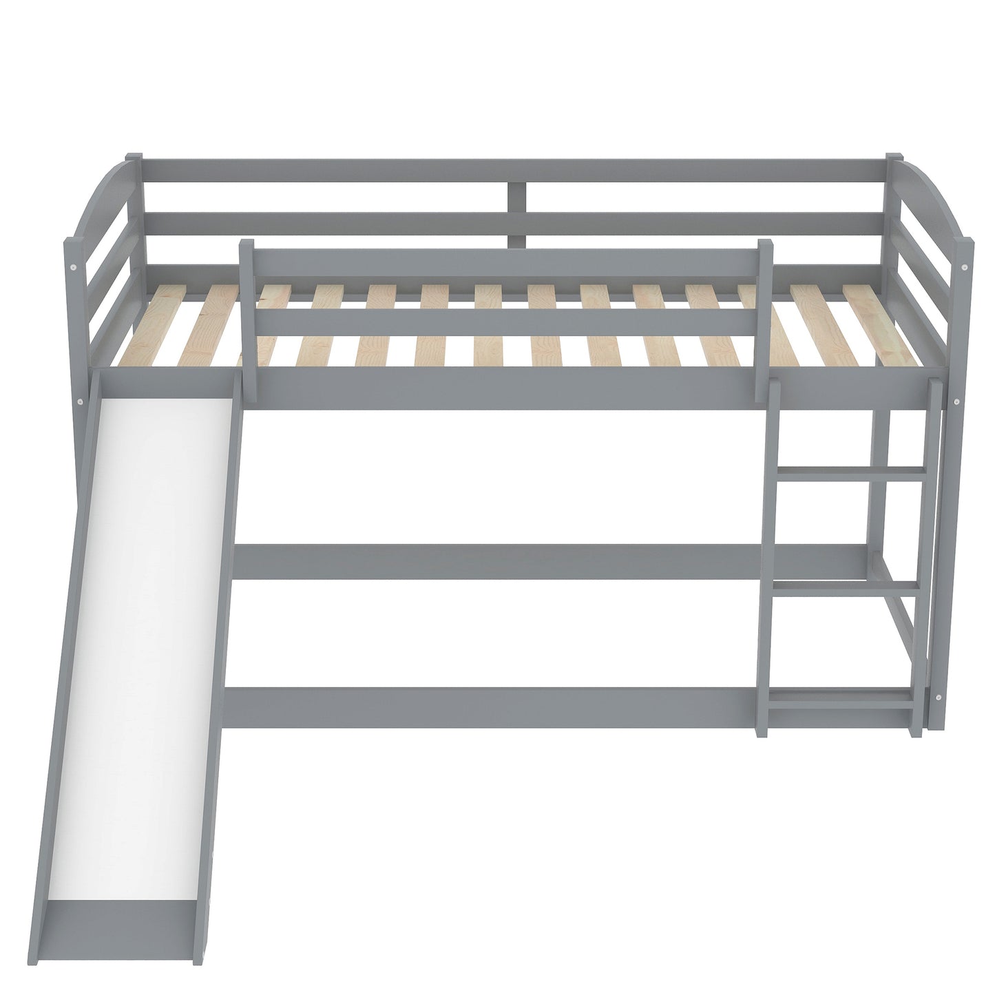 WM Store Twin over Twin Bunk Bed with Convertible Slide and Ladder