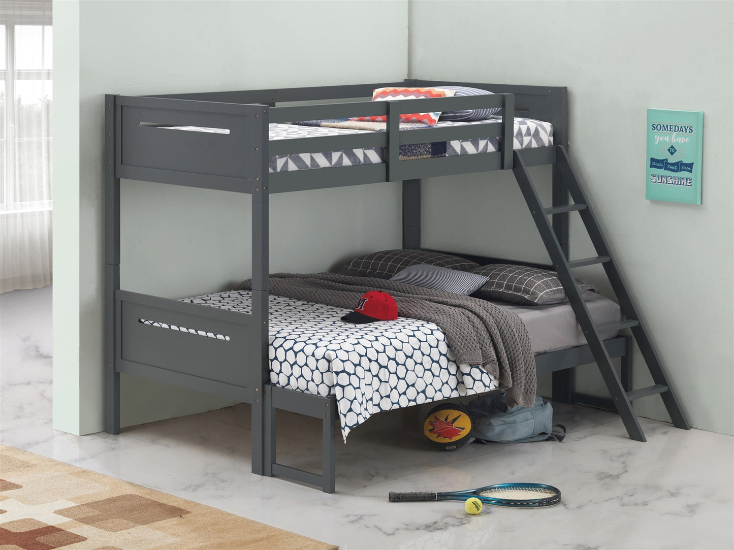 Littleton I Twin over Full Bunk Bed in Grey