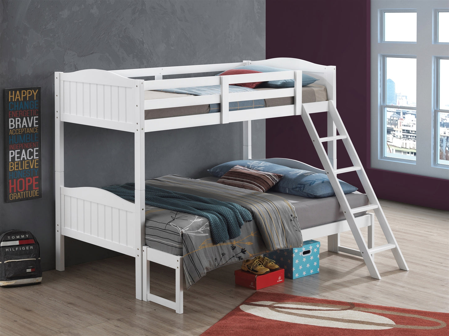 Littleton II Twin over Full Bunk Bed in White